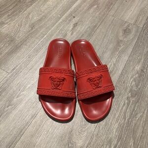 Versace Bold Red Embossed Slides
